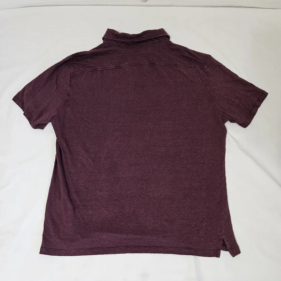 Ermenegildo Zegna Linen Polo Shirt XL Slim Fit Burgundy - Picture 4 of 7
